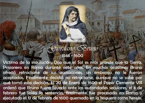 Imagen del escrito de Giordano Bruno