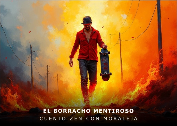 Imagen del cuento: El borracho mentiroso Imagen del cuento: El borracho mentiroso