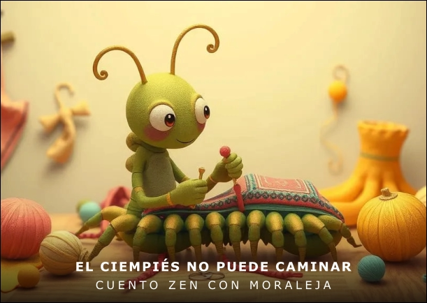 Imagen del cuento: El ciempiés no puede caminar Imagen del cuento: El ciempiés no puede caminar