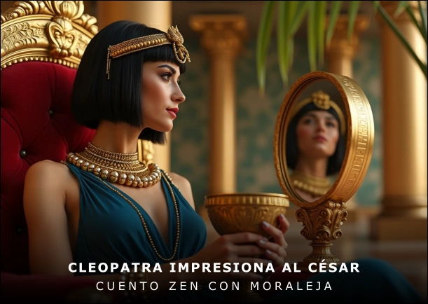Imagen del cuento: Cleopatra impresiona al César Imagen del cuento: Cleopatra impresiona al César