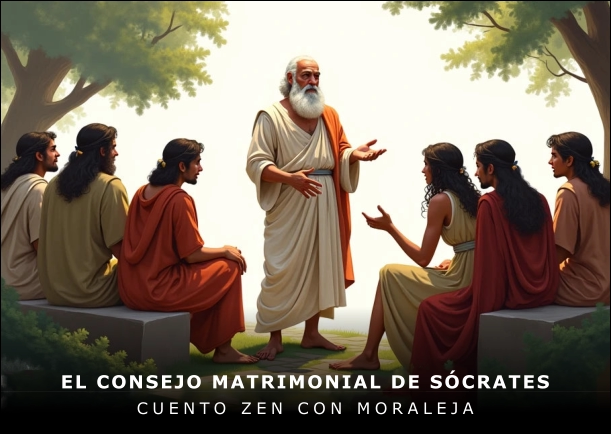Imagen del cuento: El consejo matrimonial de Sócrates Imagen del cuento: El consejo matrimonial de Sócrates