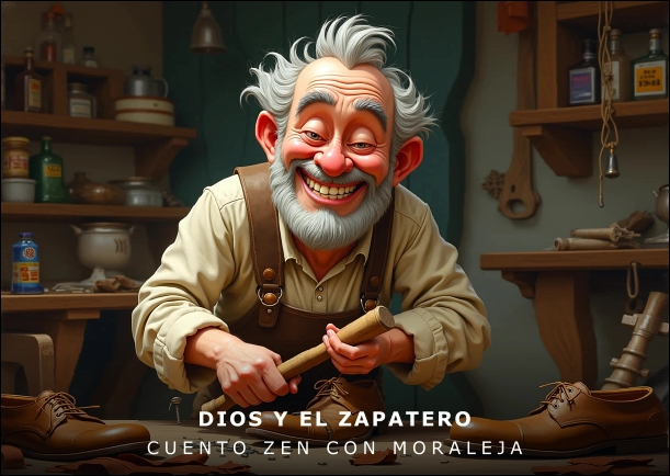 Imagen del cuento: Dios y el zapatero Imagen del cuento: Dios y el zapatero