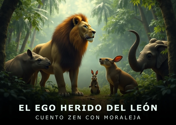 Imagen del cuento: El ego herido del león