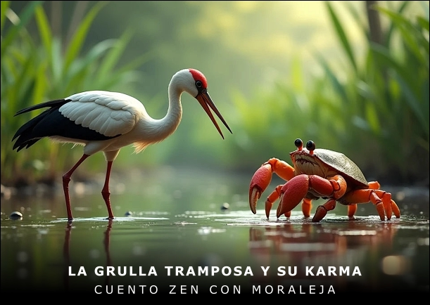 Cuento Zen: La grulla tramposa y su karma
