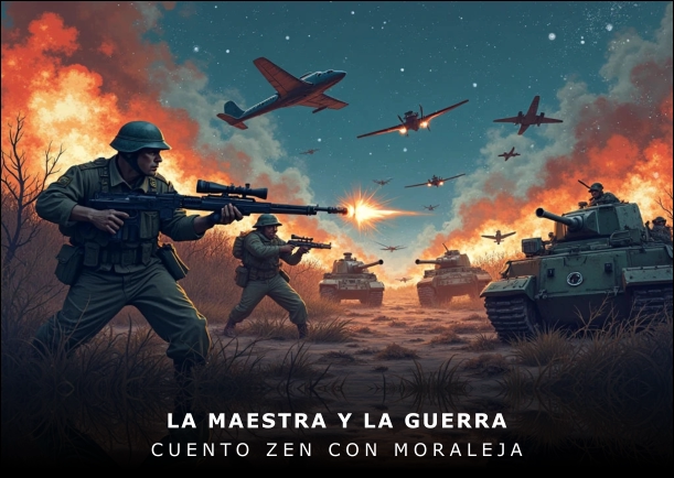 Imagen del cuento: La maestra y la guerra Imagen del cuento: La maestra y la guerra
