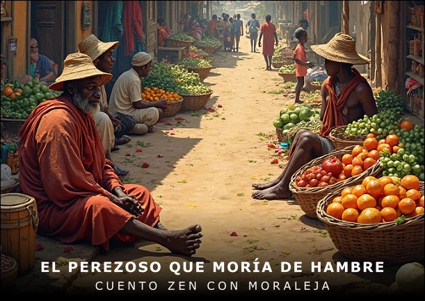 Imagen del cuento: El perezoso que moría de hambre Imagen del cuento: El perezoso que moría de hambre