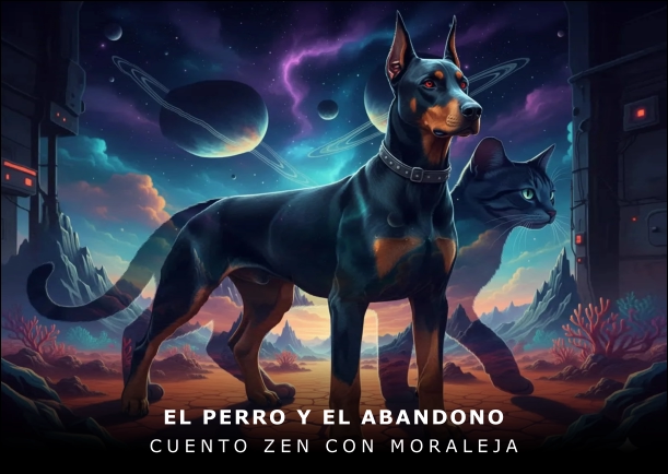 Imagen del cuento: El perro y el abandono Imagen del cuento: El perro y el abandono