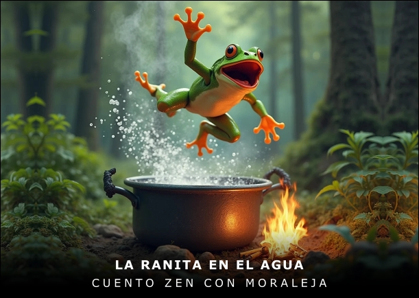Imagen del cuento: La ranita en el agua Imagen del cuento: La ranita en el agua