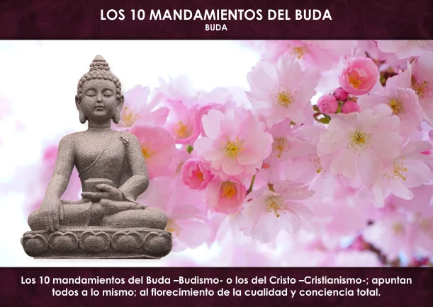 Imagen del escrito; Los 10 mandamientos del Buda, de Buda