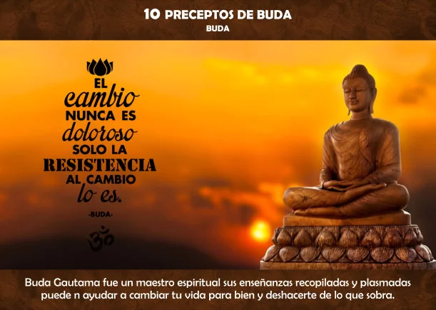 Imagen del escrito; 10 Preceptos de Buda, de Buda