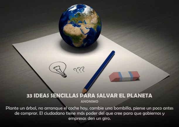 Imagen; 33 Ideas sencillas para salvar el planeta; Anonimo
