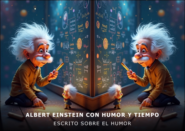 Imagen del escrito; Albert Einstein con humor y tiempo, de Magnum Astron