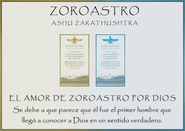 Imagen; El amor de Zoroastro por la existencia de Dios; Zoroastro