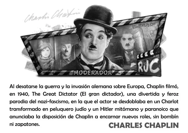Imagen del escrito de Charles Chaplin