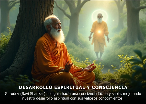 Imagen del escrito; Desarrollo espiritual y consciencia con Gurudev, de Gurudev