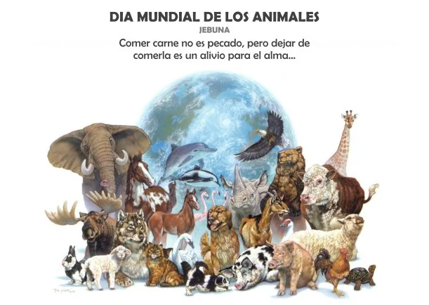 Imagen del escrito; Día mundial de los animales, de Jebuna