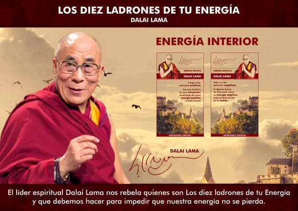 Imagen del escrito; Los Diez ladrones de tu Energía, de Dalai Lama