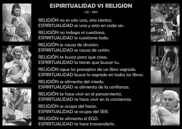 Imagen; Espiritualidad vs religión; Jbn Lie