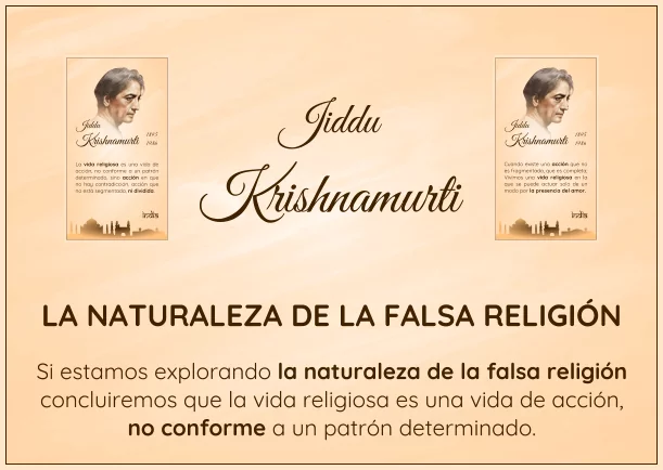 Imagen; Explorando la naturaleza de la falsa religión; Jiddu Krishnamurti