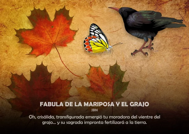 Imagen; Fabula de la mariposa y el grajo; Jbn Lie
