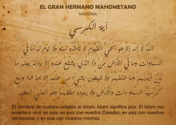 Imagen del escrito; El gran hermano mahometano, de Mahoma