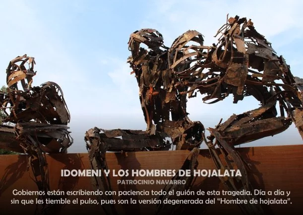 Imagen del escrito; Idomeni y los hombres de hojalata, de Patrocinio Navarro