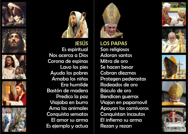 Imagen del escrito; Jesús vs el papa, de Jebuna