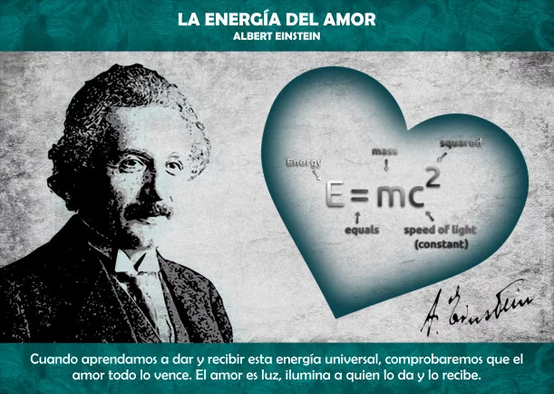 Imagen del escrito; La energía es la fuerza del amor, de Albert Einstein
