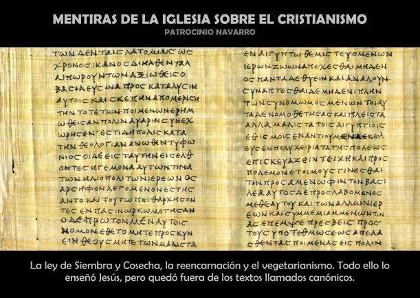Imagen del escrito; Mentiras de la iglesia sobre el cristianismo, de Patrocinio Navarro