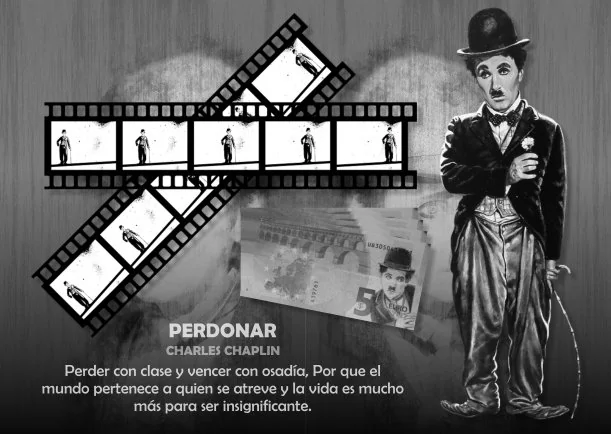 Imagen del escrito; Moralejas sobre el perdón, de Charles Chaplin