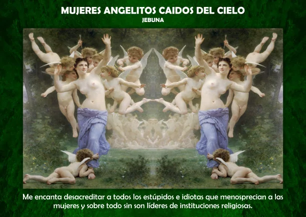 Imagen del escrito; Mujeres angelitos caídos del cielo, de Jebuna
