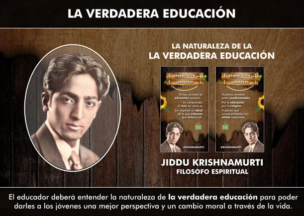 Imagen del escrito; La naturaleza de la verdadera educación, de Jiddu Krishnamurti