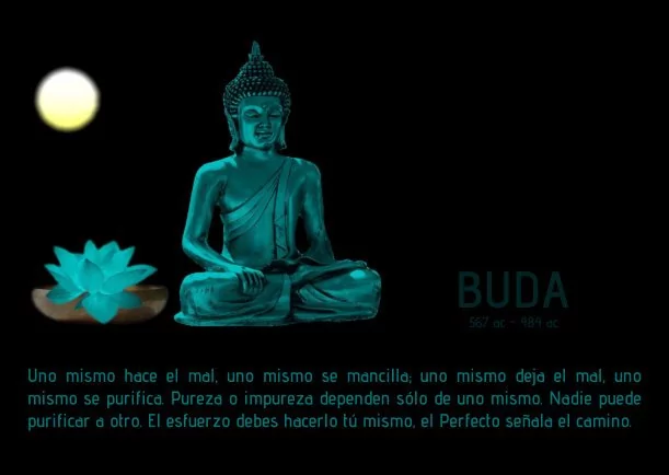 Imagen del escrito de Buda