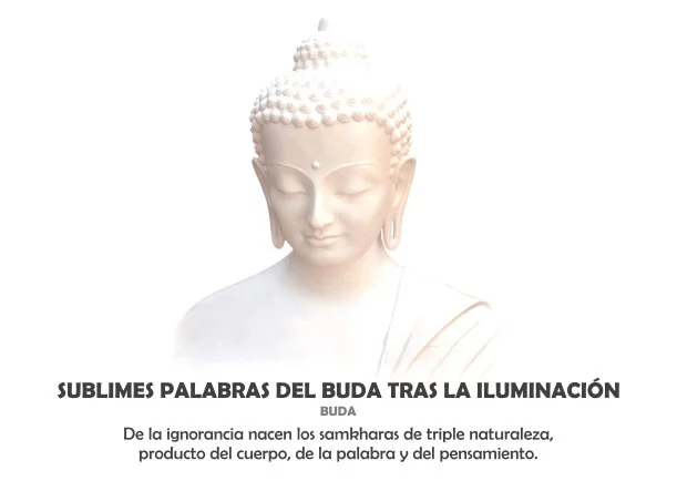Imagen del escrito; Sublimes palabras del Buda tras la iluminación, de Buda