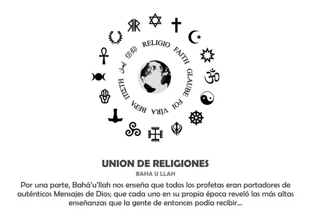 Imagen del escrito; Unión de religiones, de Baha Ullah