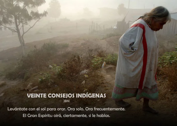 Imagen del escrito; Veinte consejos indígenas, de Sabiduria Indigena