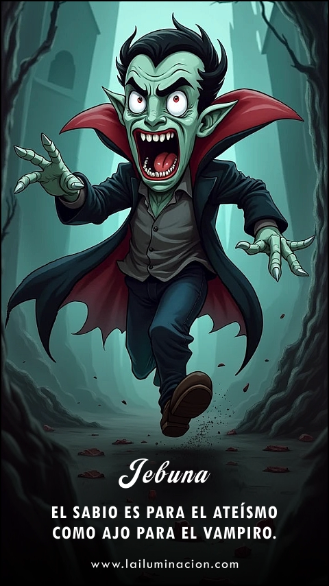 Imagen de la frase: El sabio es para el ateísmo como ajo para el vampiro.