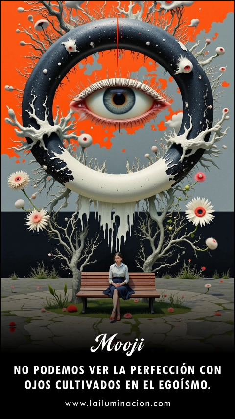 Imagen de la frase: No podemos ver la perfección con ojos cultivados en el egoísmo. Imagen de la frase: No podemos ver la perfección con ojos cultivados en el egoísmo.