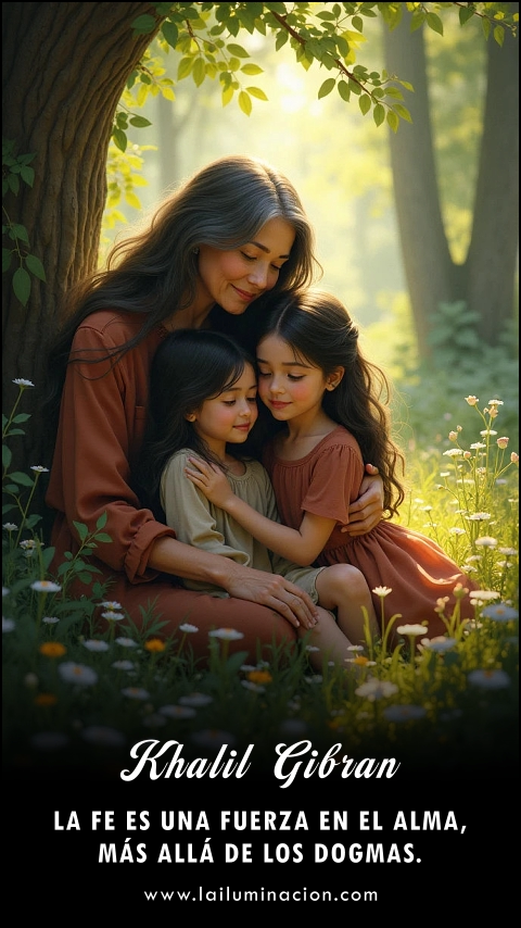 Imagen de la frase: La fe es una fuerza en el alma, más allá de los dogmas. Imagen de la frase: La fe es una fuerza en el alma, más allá de los dogmas.