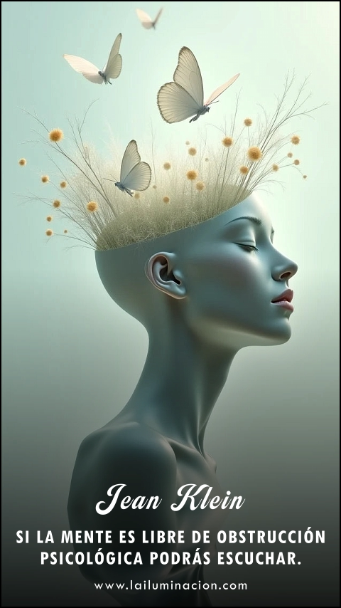 Imagen de la frase: Si la mente es libre de obstrucción psicológica podrás escuchar. Imagen de la frase: Si la mente es libre de obstrucción psicológica podrás escuchar.