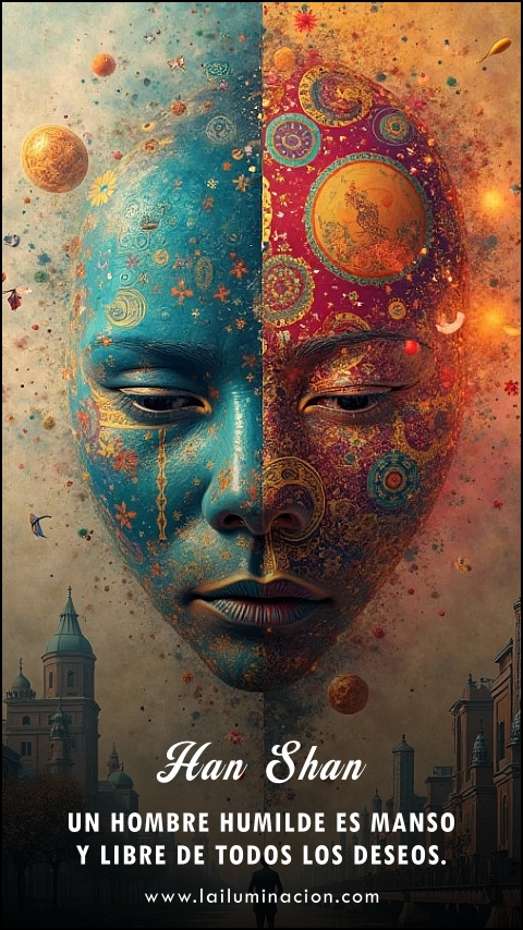 Imagen de la frase: Un hombre humilde es manso y libre de todos los deseos. Imagen de la frase: Un hombre humilde es manso y libre de todos los deseos.