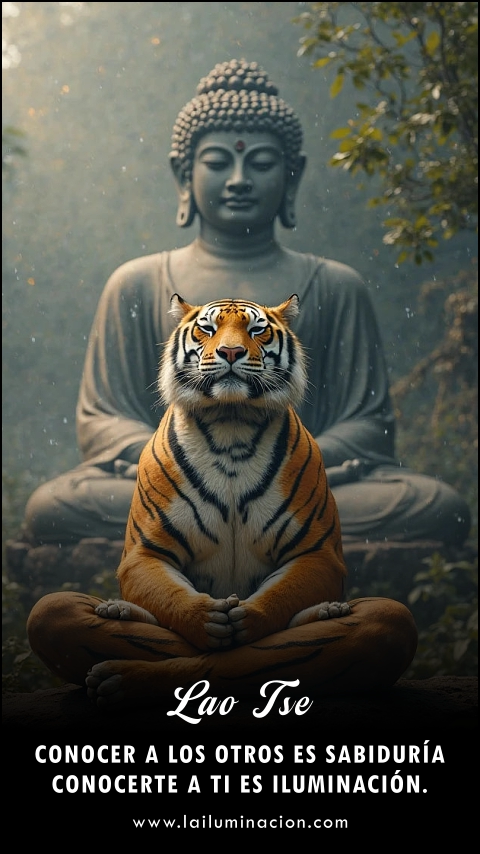 Imagen de la frase: Conocer a los otros es sabiduría conocerte a ti es iluminación. Imagen de la frase: Conocer a los otros es sabiduría conocerte a ti es iluminación.