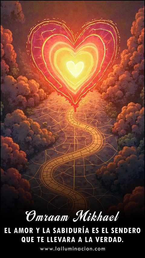 Imagen de la frase: El amor y la sabiduría es el sendero que te llevara a la verdad. Imagen de la frase: El amor y la sabiduría es el sendero que te llevara a la verdad.