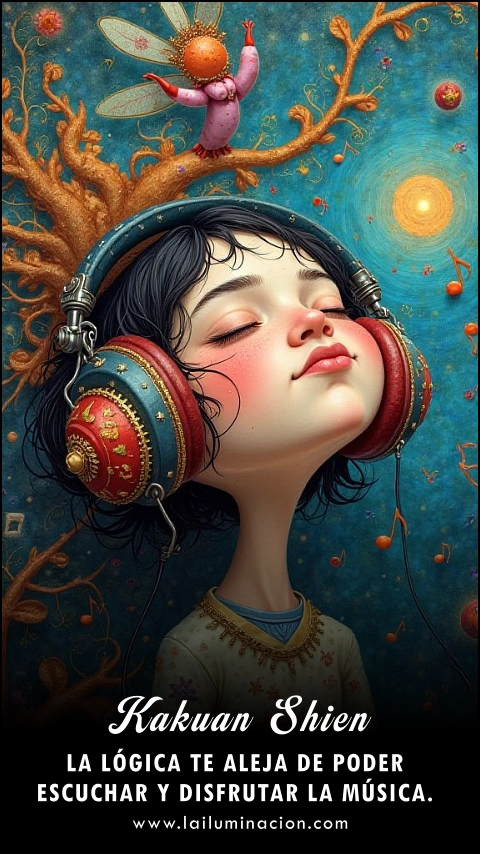 Imagen de la frase: La lógica te aleja de poder escuchar y disfrutar la música. Imagen de la frase: La lógica te aleja de poder escuchar y disfrutar la música.