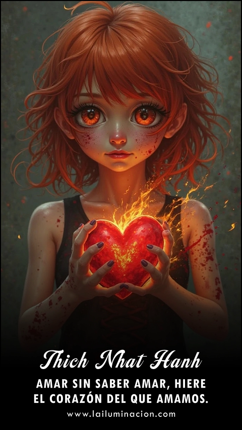 Imagen de la frase: Amar sin saber amar, hiere el corazón del que amamos. Imagen de la frase: Amar sin saber amar, hiere el corazón del que amamos.