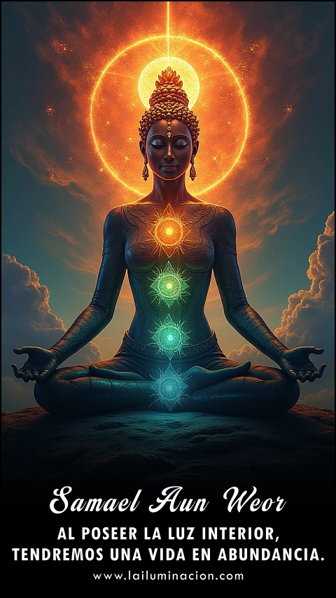 Imagen de la frase: Al poseer la luz interior, tendremos una vida en abundancia. Imagen de la frase: Al poseer la luz interior, tendremos una vida en abundancia.