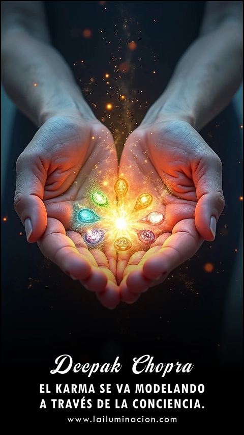 Imagen de la frase: El karma se va modelando a través de la conciencia. Imagen de la frase: El karma se va modelando a través de la conciencia.