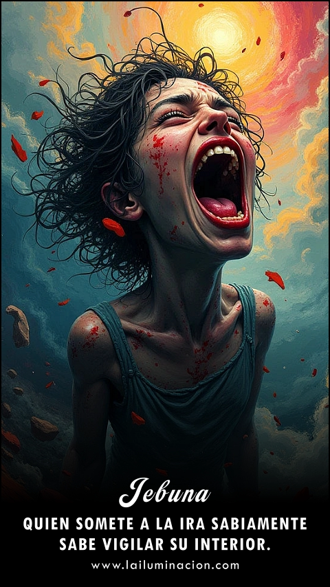 Imagen de la frase: Quien somete a la ira sabiamente sabe vigilar su interior. Imagen de la frase: Quien somete a la ira sabiamente sabe vigilar su interior.