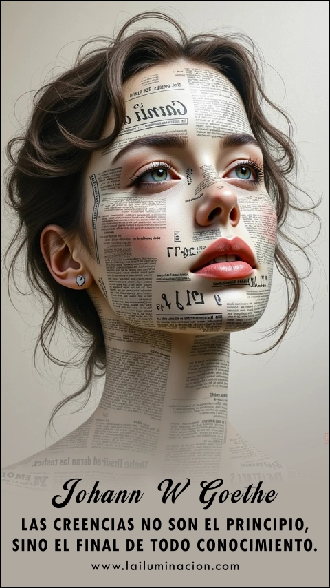 Imagen de la frase: Las creencias no son el principio, sino el final de todo conocimiento. Imagen de la frase: Las creencias no son el principio, sino el final de todo conocimiento.