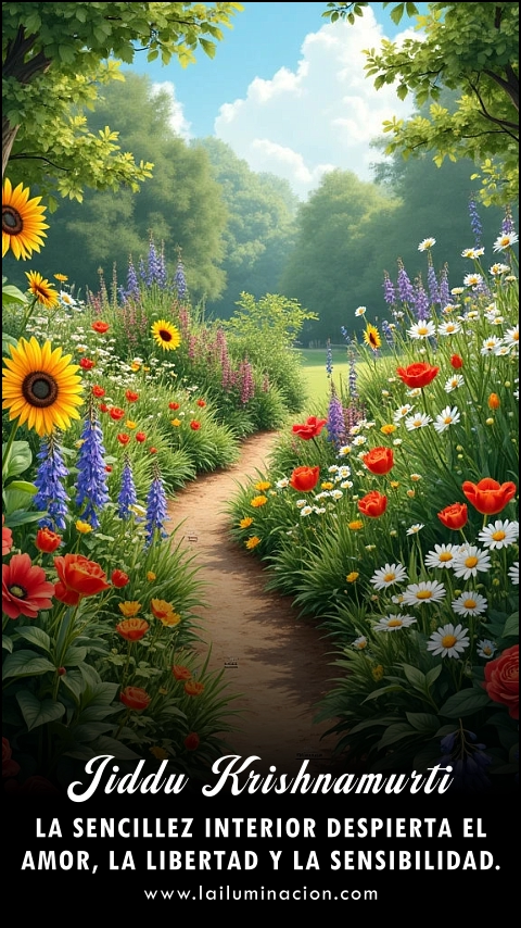 Imagen de la frase: La sencillez interior despierta el amor, la libertad y la sensibilidad. Imagen de la frase: La sencillez interior despierta el amor, la libertad y la sensibilidad.